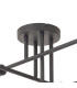 Keene 85cm 8 Light G9 Crossed Arm Semi Flush Sand Black / Smoked Crystal Shade-10