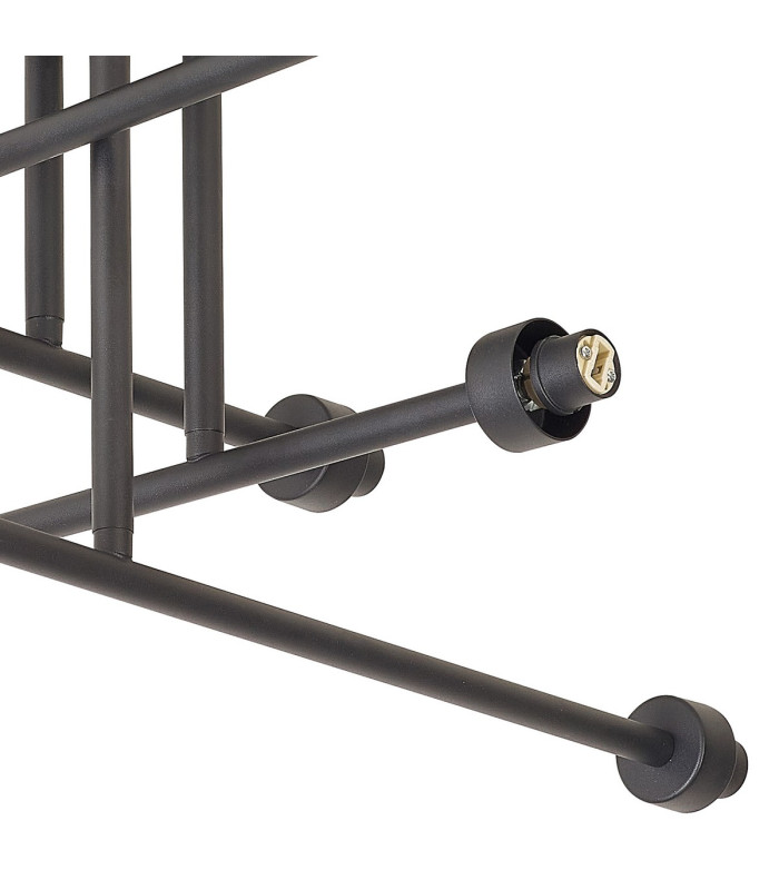 Keene 85cm 8 Light G9 Crossed Arm Semi Flush Sand Black / Smoked Crystal Shade-12
