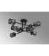 Keene 85cm 8 Light G9 Crossed Arm Semi Flush Sand Black / Smoked Crystal Shade-15
