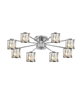 Keene 76.8cm 8 Light G9 Semi Flush Polished Chrome / Clear Crystal Shade-1