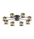 Keene 76.8cm 8 Light G9 Semi Flush Sand Black / Smoked Crystal Shade-1