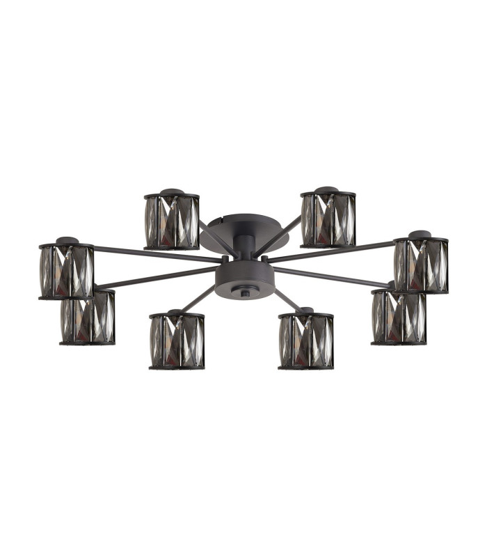 Keene 76.8cm 8 Light G9 Semi Flush Sand Black / Smoked Crystal Shade-4