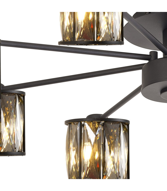 Keene 76.8cm 8 Light G9 Semi Flush Sand Black / Smoked Crystal Shade-7