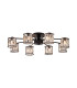 Keene 76.8cm 8 Light G9 Semi Flush Sand Black / Clear Crystal Shade-1