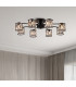 Keene 76.8cm 8 Light G9 Semi Flush Sand Black / Clear Crystal Shade-4