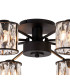Keene 76.8cm 8 Light G9 Semi Flush Sand Black / Clear Crystal Shade-6
