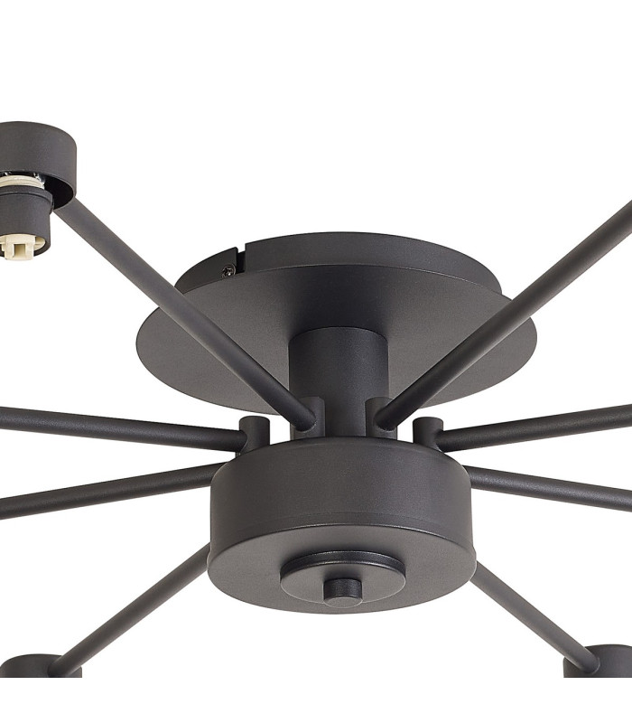 Keene 76.8cm 8 Light G9 Semi Flush Sand Black / Clear Crystal Shade-9