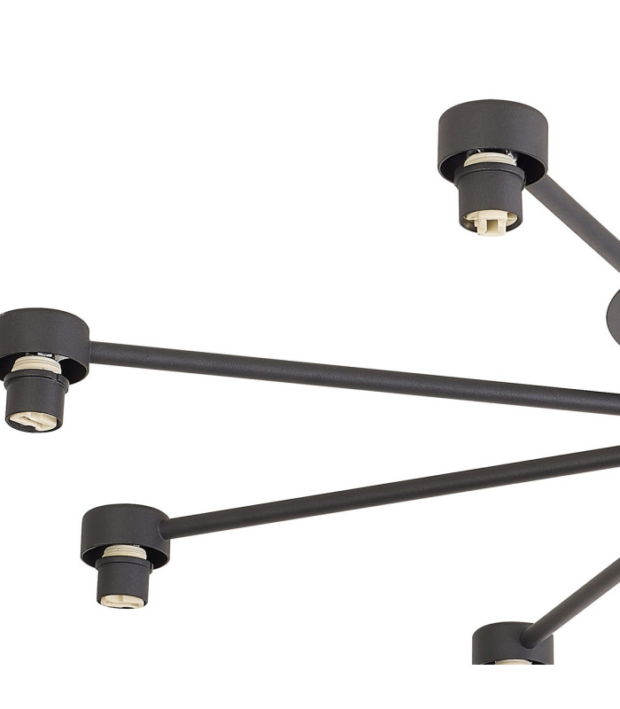Keene 76.8cm 8 Light G9 Semi Flush Sand Black / Clear Crystal Shade-10