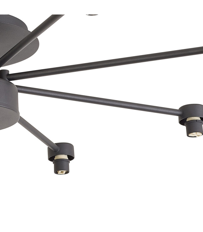 Keene 76.8cm 8 Light G9 Semi Flush Sand Black / Clear Crystal Shade-11