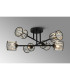 Keene 69cm 6 Light G9 Crossed Arm Semi Flush Sand Black / Clear Crystal Shade-3