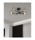 Keene 69cm 6 Light G9 Crossed Arm Semi Flush Sand Black / Clear Crystal Shade-4
