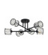Keene 69cm 6 Light G9 Crossed Arm Semi Flush Sand Black / Clear Crystal Shade-5