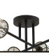 Keene 69cm 6 Light G9 Crossed Arm Semi Flush Sand Black / Clear Crystal Shade-6