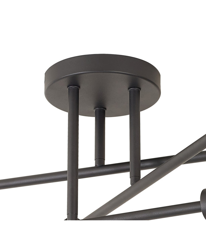 Keene 69cm 6 Light G9 Crossed Arm Semi Flush Sand Black / Clear Crystal Shade-9