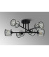 Keene 69cm 6 Light G9 Crossed Arm Semi Flush Sand Black / Clear Crystal Shade-14