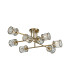 Keene 85cm 8 Light G9 Crossed Arm Semi Flush Antique Brass / Clear Crystal Shade-1