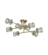 Keene 85cm 8 Light G9 Crossed Arm Semi Flush Antique Brass / Clear Crystal Shade-4