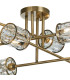 Keene 85cm 8 Light G9 Crossed Arm Semi Flush Antique Brass / Clear Crystal Shade-5