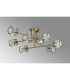 Keene 85cm 8 Light G9 Crossed Arm Semi Flush Antique Brass / Clear Crystal Shade-9