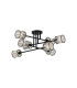 Keene 85cm 8 Light G9 Crossed Arm Semi Flush Sand Black / Clear Crystal Shade-1