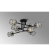 Keene 85cm 8 Light G9 Crossed Arm Semi Flush Sand Black / Clear Crystal Shade-3