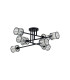 Keene 85cm 8 Light G9 Crossed Arm Semi Flush Sand Black / Clear Crystal Shade-5