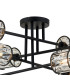 Keene 85cm 8 Light G9 Crossed Arm Semi Flush Sand Black / Clear Crystal Shade-6