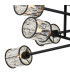 Keene 85cm 8 Light G9 Crossed Arm Semi Flush Sand Black / Clear Crystal Shade-8