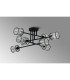 Keene 85cm 8 Light G9 Crossed Arm Semi Flush Sand Black / Clear Crystal Shade-14