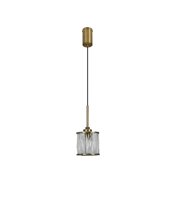 Keene 10.8cm 1 Light G9 2m Single Pendant Antique Brass / Clear Crystal Shade-5