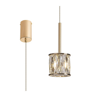 Keene 10.8cm 1 Light G9 2m Single Pendant French Gold / Clear Crystal Shade-1
