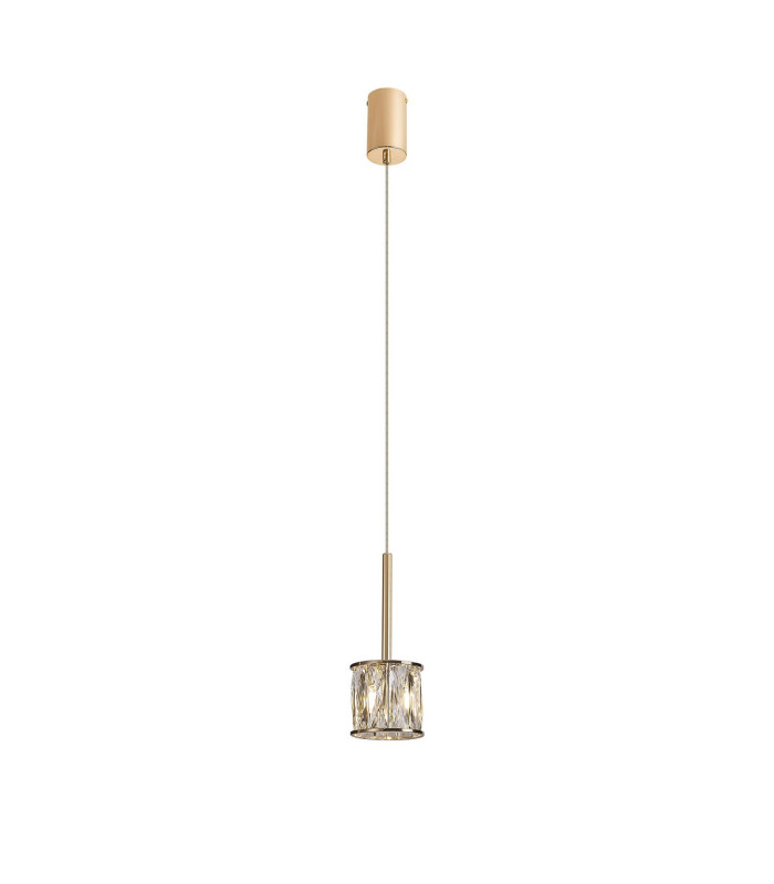 Keene 10.8cm 1 Light G9 2m Single Pendant French Gold / Clear Crystal Shade-5