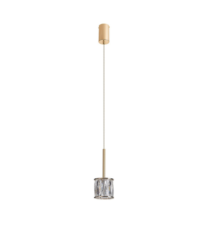 Keene 10.8cm 1 Light G9 2m Single Pendant French Gold / Clear Crystal Shade-6