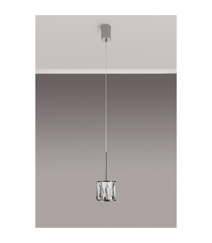 Keene 10.8cm 1 Light G9 2m Single Pendant Polished Chrome / Clear Crystal Shade-11