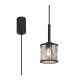 Keene 10.8cm 1 Light G9 2m Single Pendant Sand Black / Clear Crystal Shade-1