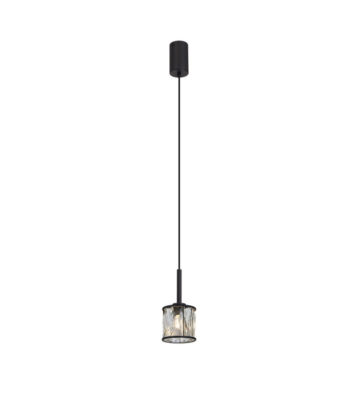 Keene 10.8cm 1 Light G9 2m Single Pendant Sand Black / Clear Crystal Shade-4