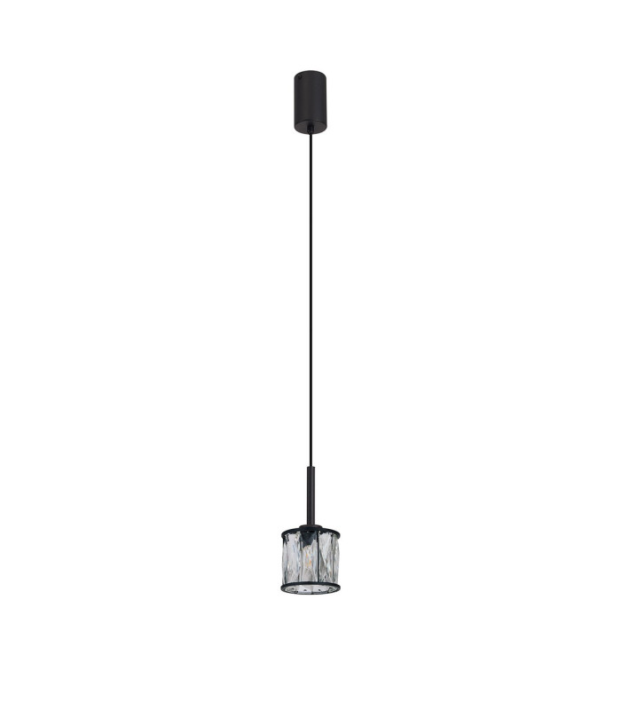 Keene 10.8cm 1 Light G9 2m Single Pendant Sand Black / Clear Crystal Shade-5