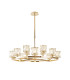 Keene 90.8cm 8 + 4 Light Round G9 Telescopic Light French Gold / Clear Crystal Shade-1