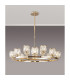 Keene 90.8cm 8 + 4 Light Round G9 Telescopic Light French Gold / Clear Crystal Shade-3
