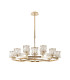 Keene 90.8cm 8 + 4 Light Round G9 Telescopic Light French Gold / Clear Crystal Shade-5