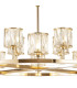 Keene 90.8cm 8 + 4 Light Round G9 Telescopic Light French Gold / Clear Crystal Shade-9