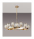 Keene 90.8cm 8 + 4 Light Round G9 Telescopic Light French Gold / Clear Crystal Shade-12