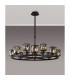 Keene 90.8cm 8 + 4 Light Round G9 Telescopic Light Sand Black / Smoked Crystal Shade-3
