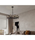 Keene 90.8cm 8 + 4 Light Round G9 Telescopic Light Sand Black / Smoked Crystal Shade-4