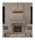 Keene 90.8cm 8 + 4 Light Round G9 Telescopic Light Sand Black / Smoked Crystal Shade-5