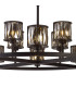 Keene 90.8cm 8 + 4 Light Round G9 Telescopic Light Sand Black / Smoked Crystal Shade-8
