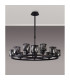 Keene 90.8cm 8 + 4 Light Round G9 Telescopic Light Sand Black / Smoked Crystal Shade-12