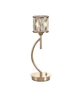 Keene 1 Light G9 Vertical Crystal Table Lamp French Gold & Clear Crystal Shade-1