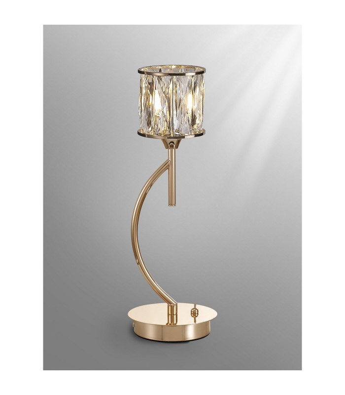 Keene 1 Light G9 Vertical Crystal Table Lamp French Gold & Clear Crystal Shade-3