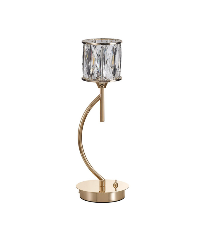 Keene 1 Light G9 Vertical Crystal Table Lamp French Gold & Clear Crystal Shade-4